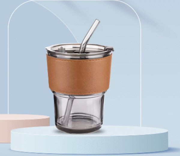 Glass Mug With PU Cover
