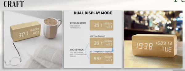 Wooden Smart Digital Table Clock