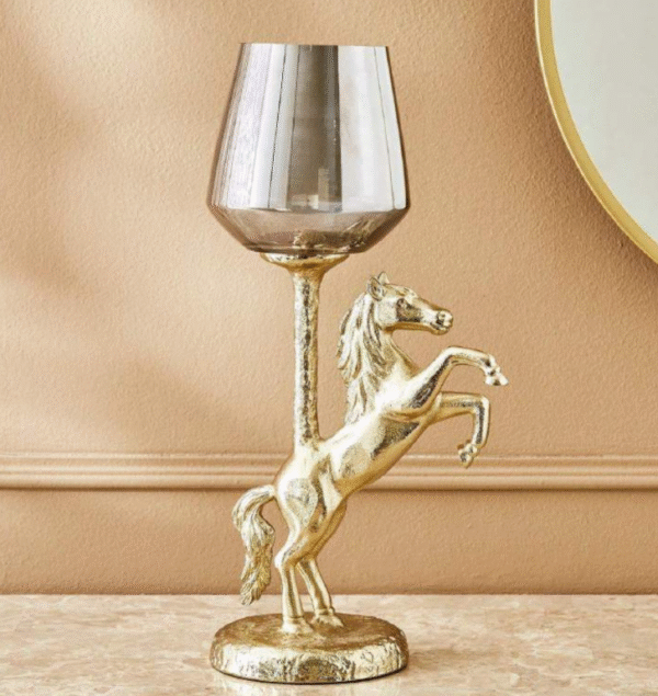 Horse Decor Glass Candle Holder