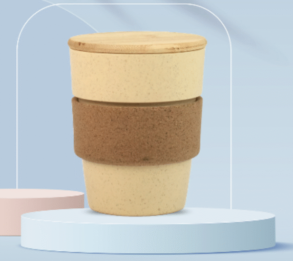 Wheat Fiber Mug with Bamboo Cap