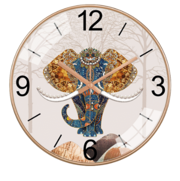 Elephant Round Analog Wall Clock