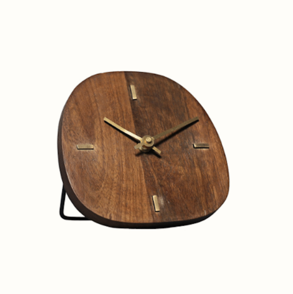 Wooden Analog Table Clock with Stand